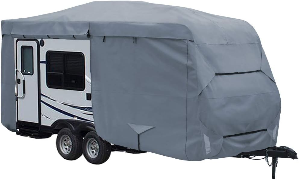 GEARFLAG Travel Trailer Cover for Motorhome Multi-Layers fits 19' - 21' with Reinforced Windproof Side-Straps Anti-UV Water-Resistance Heavy Duty (Fits 19' - 21') - Ideal for rv & Trailer Covers