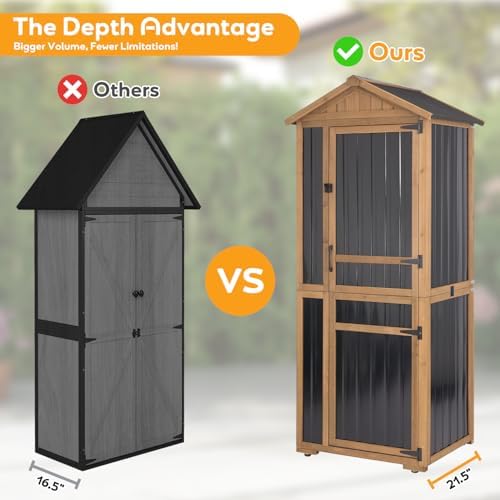outdoor storage cabinet, extra-tall shed with removable shelf, package contents