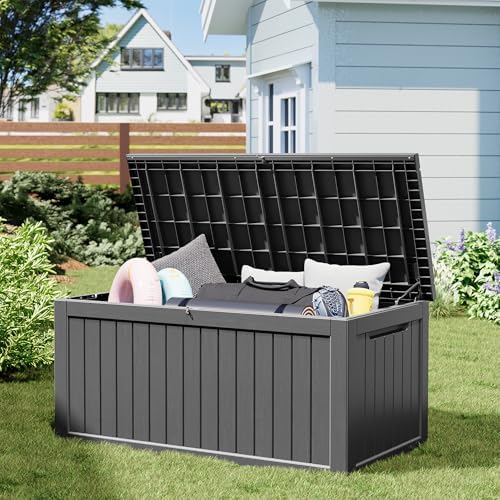 300 gal deck box,outdoor storage box waterproof lockable,gas, view 9
