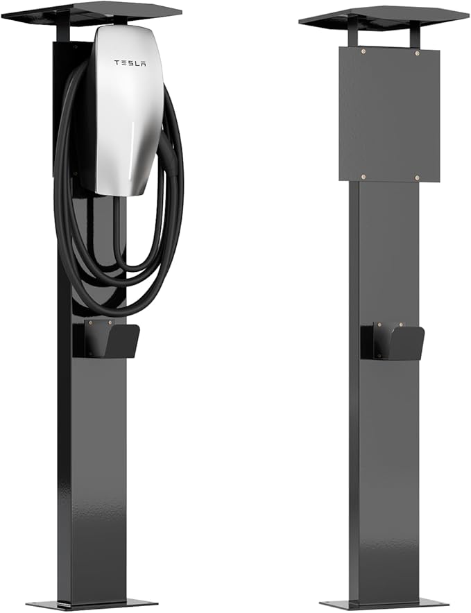 EV Charger Pedestal, Outdoor Electric Vehicle Charger Stand, Freestanding by Maizengauto
