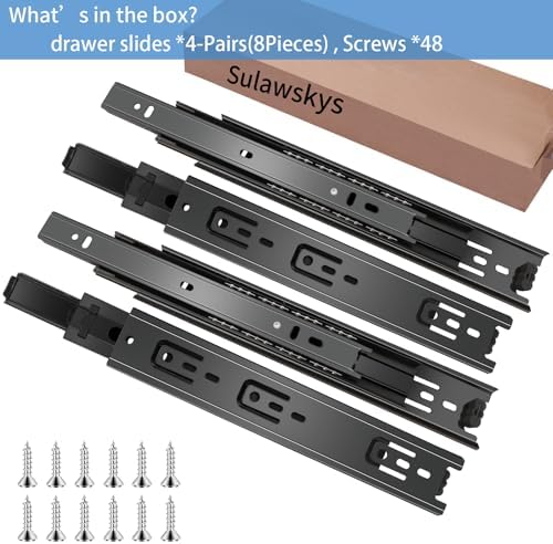 22 inch drawer slides 4 pairs (8pcs) full on a desk or shelf