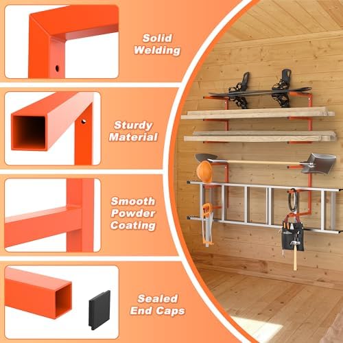 ultrawall lumber storage rack, wall mount wood storage showing dimensions