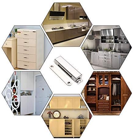mousike magnetic door catch，70lb stainless steel cabinet door, front angle view