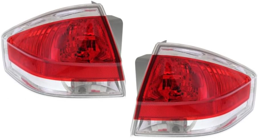 For Ford Focus 2008 2009 2010 2011 Tail Light Driver and Passenger Side | Pair | Clear & Red Lens | Sedan | S/SE/SEL Model | FO2800215, FO2801215 | 9S4Z13405D, 9S4Z13405B, 9S4Z13404D, 9S4Z13404B