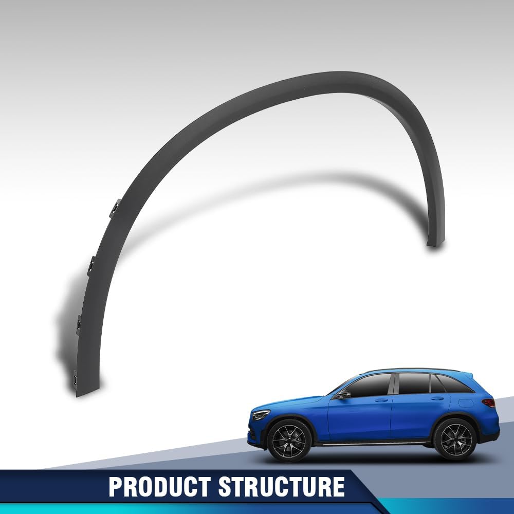 PIT66 Front Driver Side Fender Flare 1Pc Compatible with Benz GLC300 Base 2016-2022 & GLC43 AMG 4Matic 2017-2022 & GLC300 4Matic 2016-2020 2538850522, MB1290101 Black