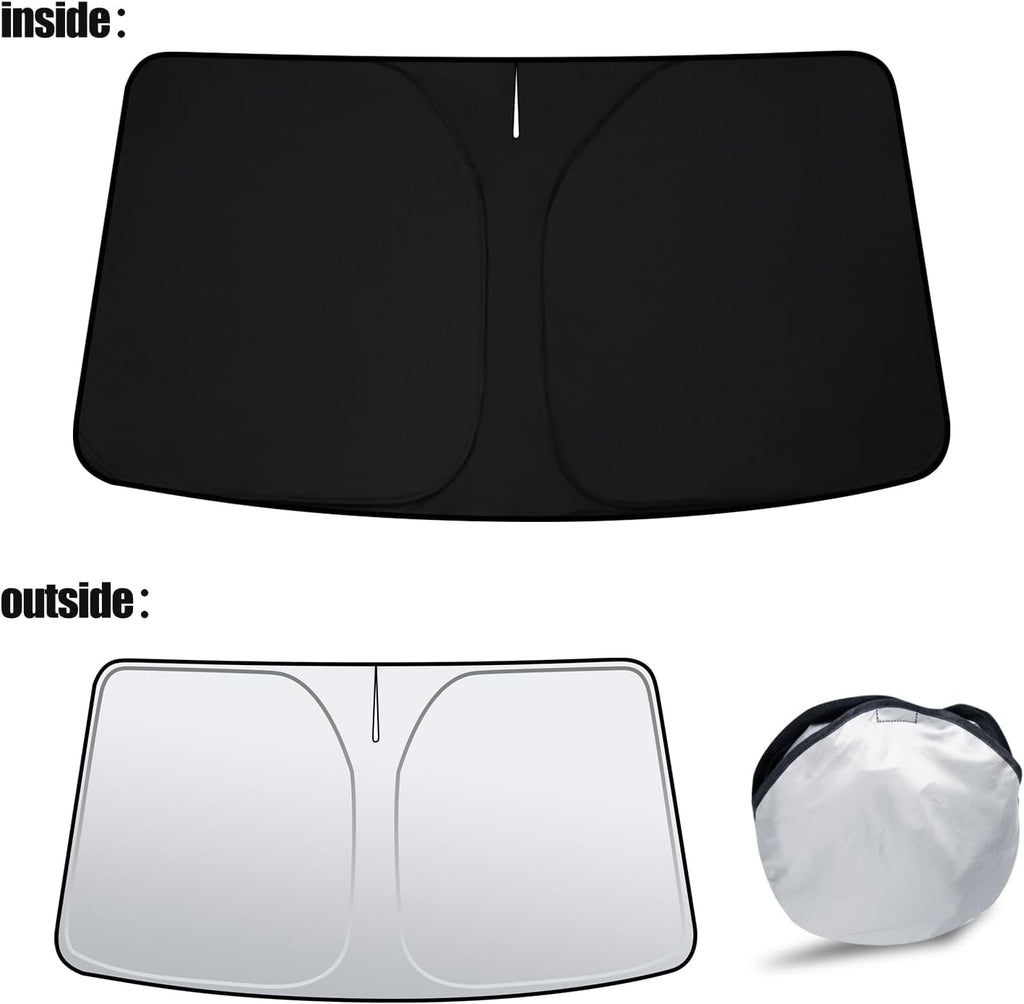 D-Lumina Front Winshield Sun Shade for Fo-rd Explorer 2011-2019 | Foldable Front Sun Shield Protector Blocks UV Rays, Window Sunshade Sun Visor Interior Accessory