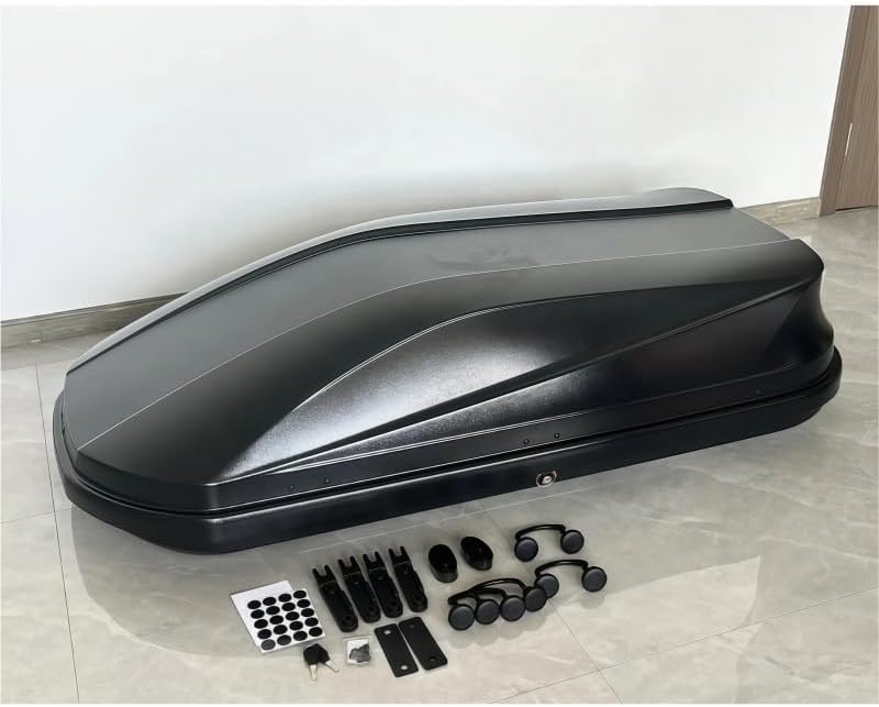 ABS/PC Universal Car Roof Box Storage Car Roof Box Camping 450L Roof Top Box Rooftop Cargo Carrier Luggage Rack Car Storage Roof Basket Automotive Exterior Accessories(Roof Rack Black)