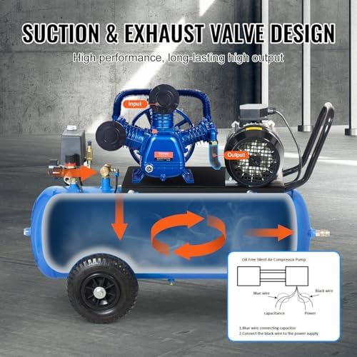 vevor air compressor pump head, 10hp 17.5cfm @ showing dimensions