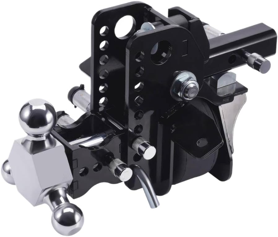 Adjustable Trailer Tow Hitch 6 Inch Drop Rise Three Ball 12000 Lbs