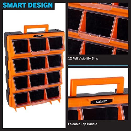stalwart plastic storage drawers for garage organization, black, close-up detail