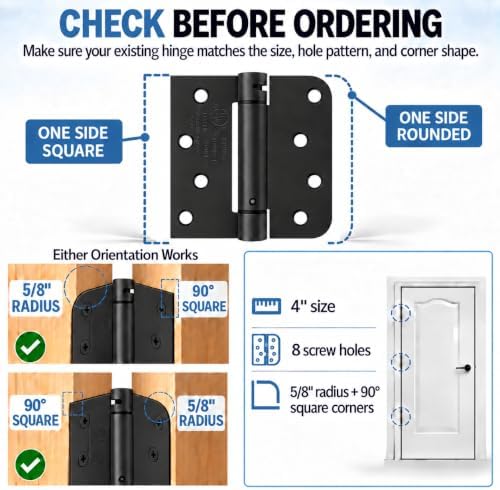 4 inch self closing door hinges, spring hinges, view 9