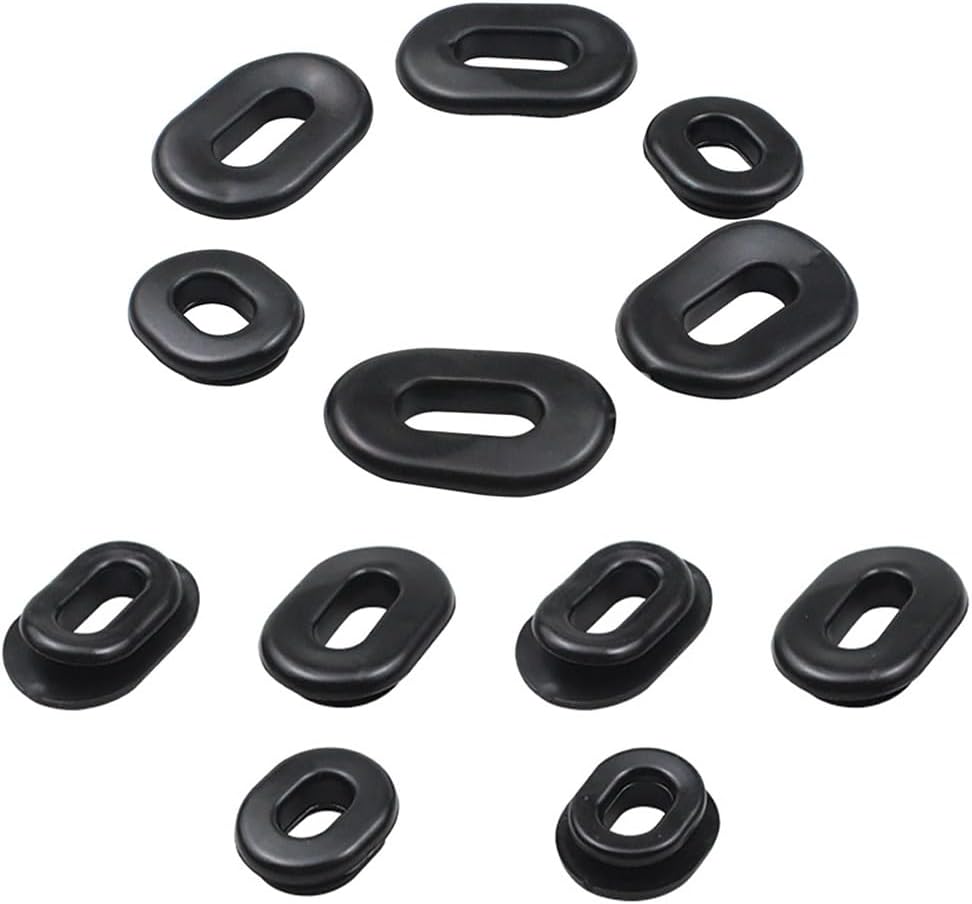 2Set （12pcs） 83551-300-000 17247-303-000 Universal Motorcycle Rubber Grommet Single Side Cover Pad for Hon/da CB100 CB125S CL100 100S 125S SL100 TL125 125S XL100 Replace Battery Cap Buffer