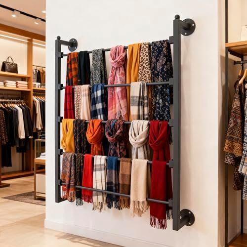 5 layer wall scarf display tie rack ribbon, side view