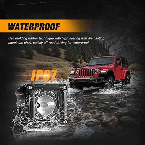 auxbeam fa series 3-inch led cubes offroad pod, side view