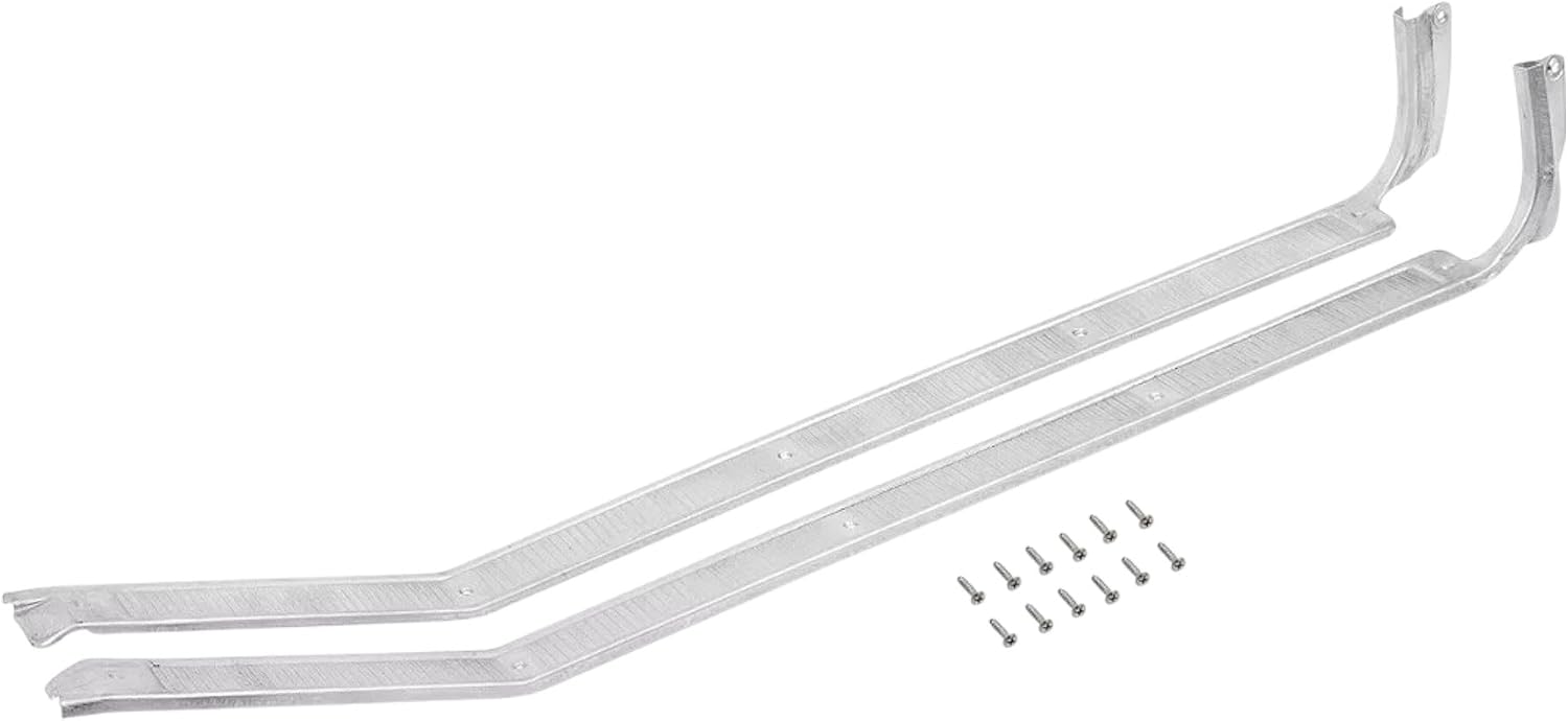 Pair Door Sill Scuff Plates Trim with Screws Compatible with 1967-1972 Ford Pickup Truck (F-100, F-250 & F-350)
