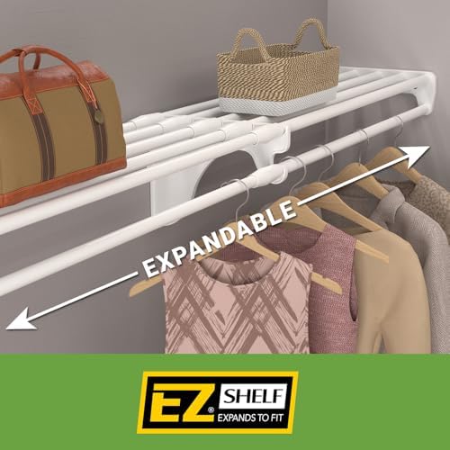 ez shelf - diy expandable closet shelf (no, front angle view