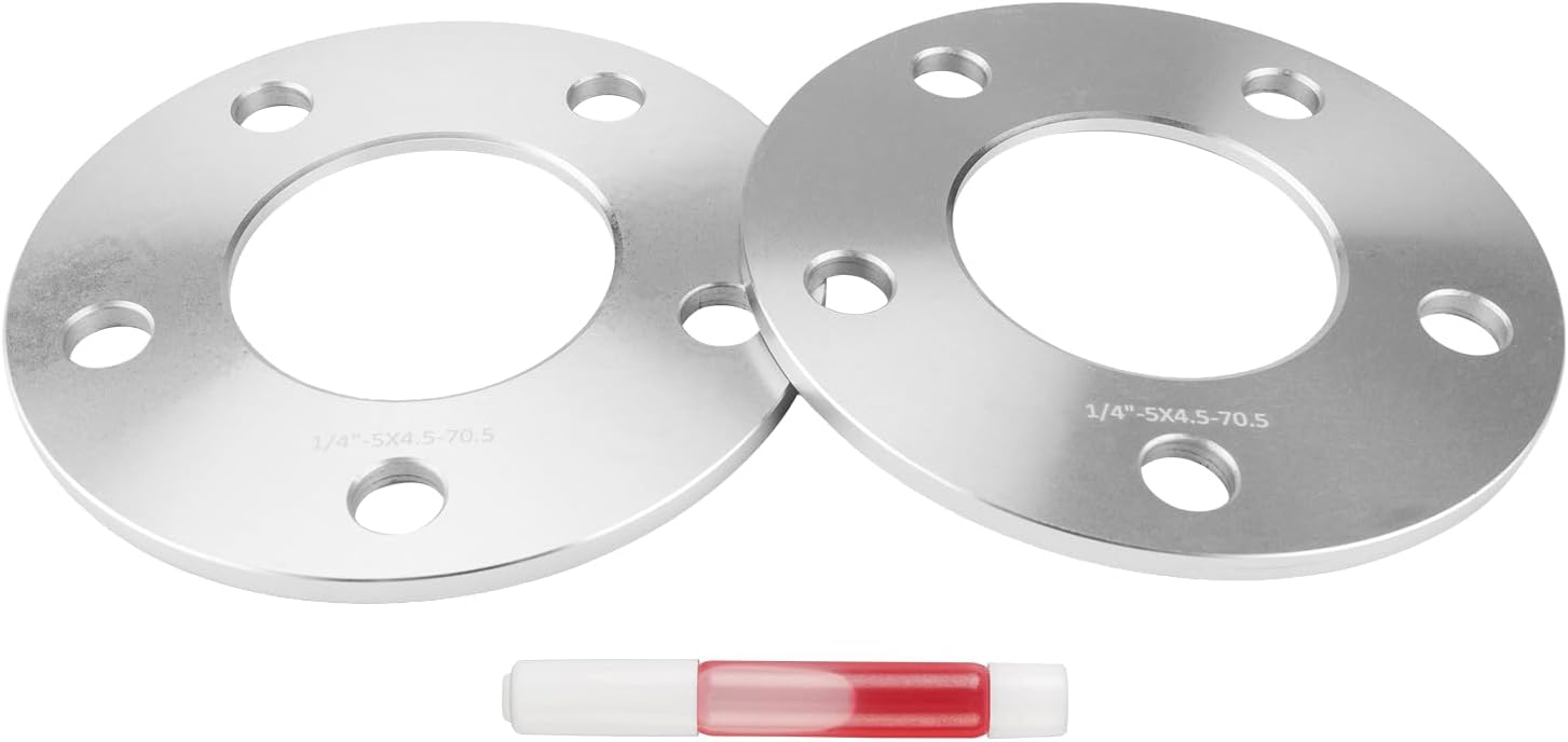 PHILTOP 5x4.5 Wheel Spacers 1/4 inch,5x114.3mm Lug-Centric Spacer with 70.5mm Hub Bore fit for Altima,Elantra,Explorer,CX-5,Rogue,Sonata,Sentra,Optima,Soul,Sorento,Silver,2 Pcs Not hubcentric