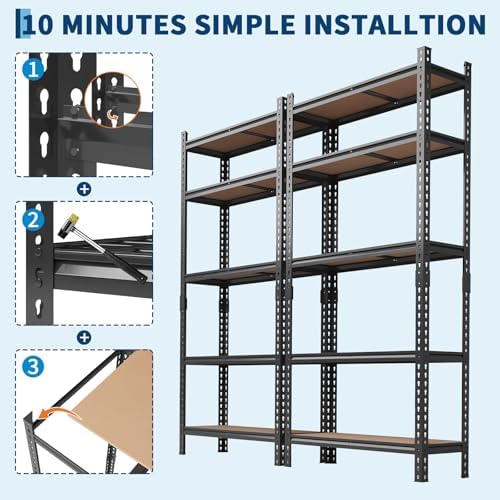 garvee storage shelves 5 tier garage shelving heavy on a desk or shelf