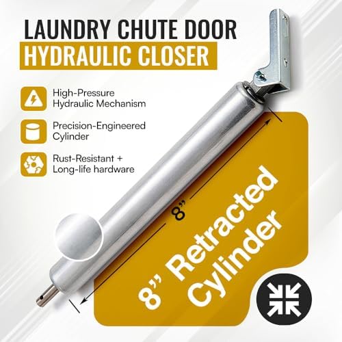 laundry chute door closer. 8 inch hydraulic retracted shown in use