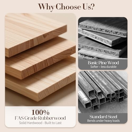 yoobure solid wood clothes rack - heavy duty, close-up detail