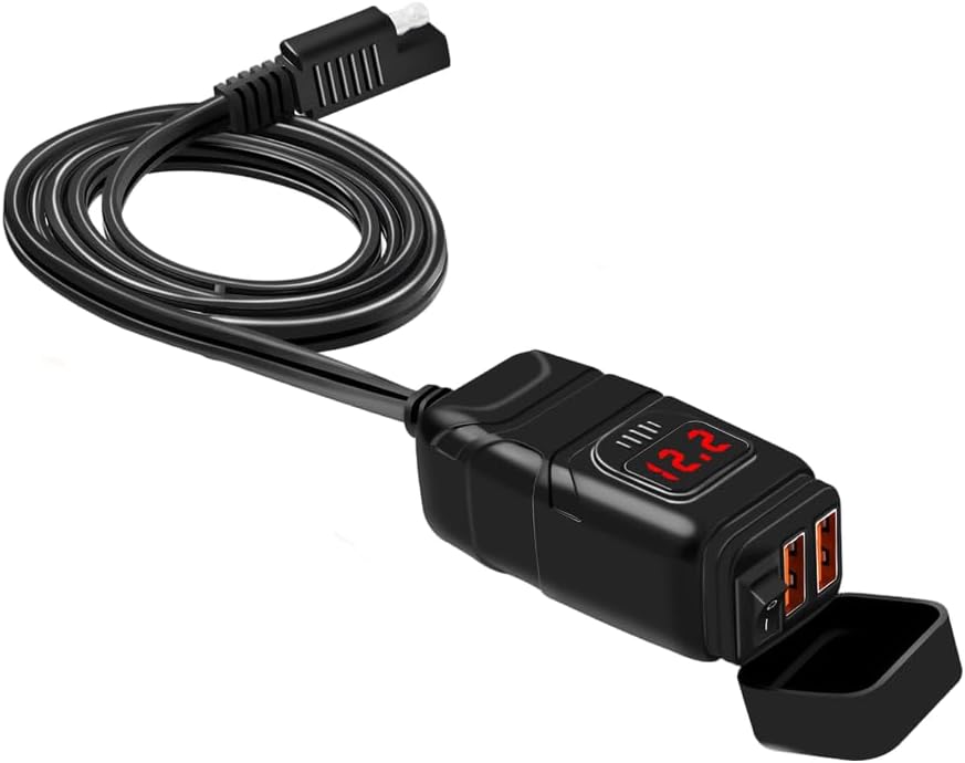 Motorcycle USB Charger for Triumph Bonneville T100 2001-2026,12V Dual-Port Fast Charging Waterproof and dustproof Motorcycle Phone Charger
