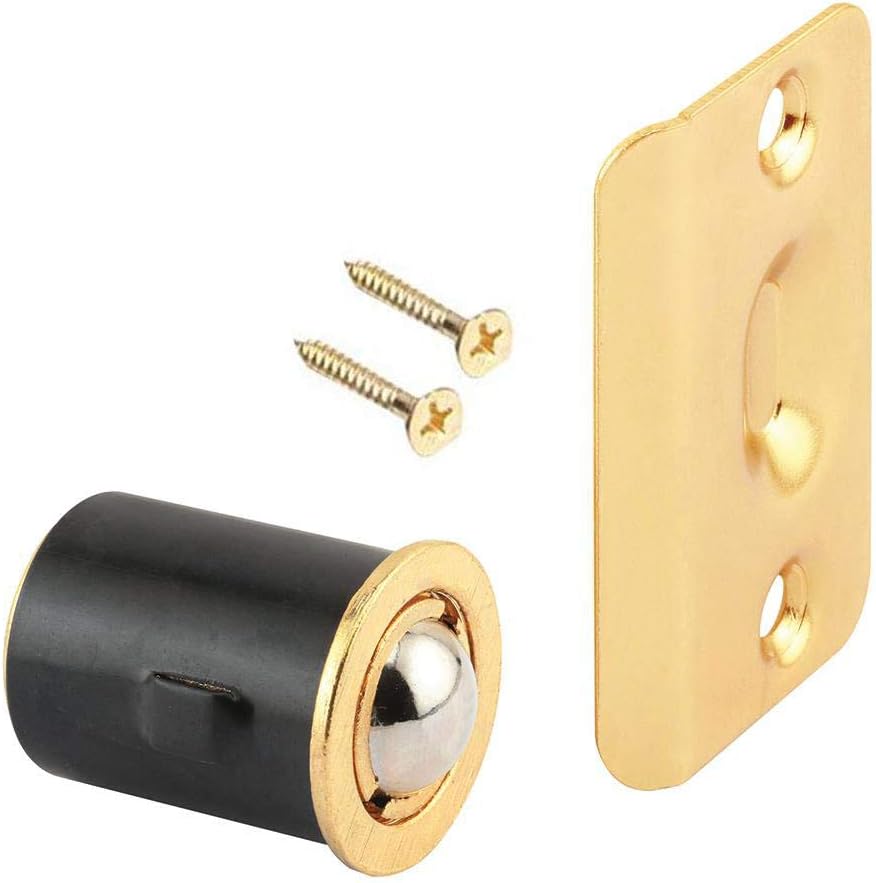 (25 pack) brass plated closet door drive-in ball shown in use