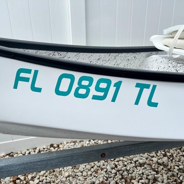 Custom Boat Registration Numbers & Letters / 2 Sets/Vinyl Marine Hull ID Stickers 1CL (Solid Colors)