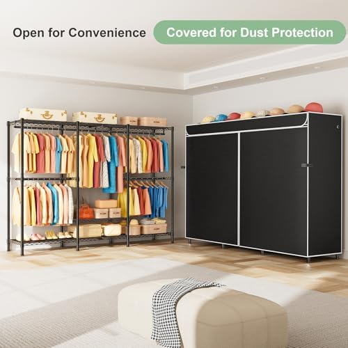 semhor k01c heavy duty clothes rack with cover on a desk or shelf