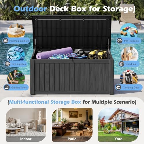 outdoor storage box waterproof, 160 gallon deck box, close-up detail