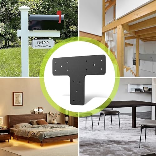 t post timber brackets 4pcs, 12x8 heavy duty on a desk or shelf