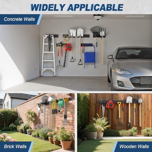 housolution garage wall organizer 96 inch - 20pack, front angle view