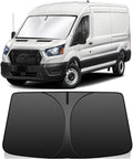 Windshield Sun Shade for 2015-2026 Ford Transit 150 250 350 350HD 240T Reflective Fabric Double-Layer Design Front Window Blocks UV Rays and Heat Automotive Interior Protector Keep Your Car Cooler