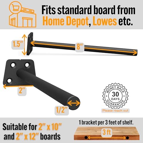 evald 8 inch floating shelf brackets, hidden shelf, close-up detail