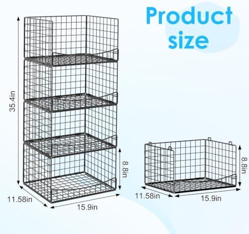 hongtamoya 4-tier closet organizers and storage basket, wider, close-up detail