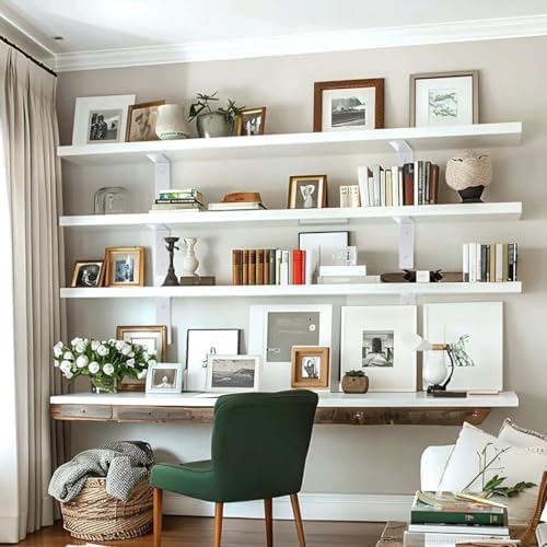 white floating shelf bracket 10 inch, 6 pack, view 9