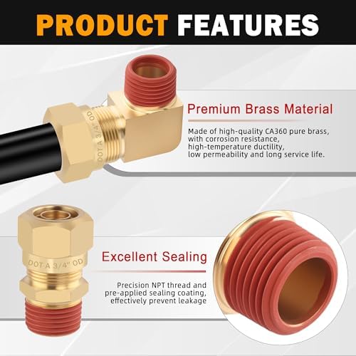 brass dot 5/8" tube x 1/2" npt nylon, side view