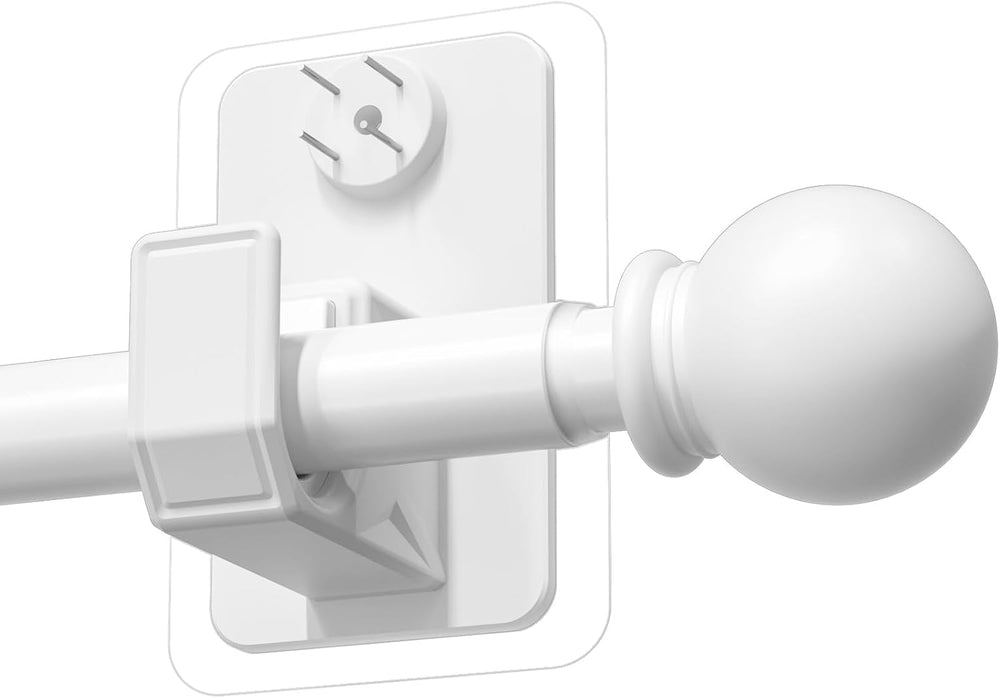 No-Drill Curtain Rod with Adhesive & Pin-Nail Mount System - Renter Frien...