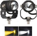 GES Motorcycle LED Fog Lights, 2 Pack LED Driving Lights Motorcycle Fog Lights High Low Beam White Yellow Headlights Fog Lamps Electric Work Driving Headlamp Spot Lamps for for Bike