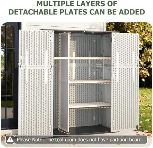 aoxun 61 cu.ft outdoor storage shed, widened outdoor, front angle view