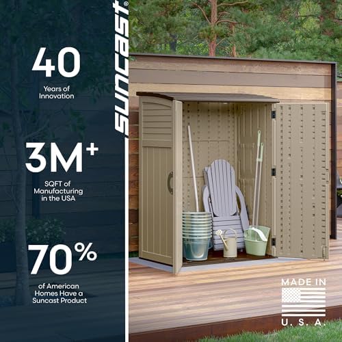 suncast outdoor storage shed, water resistant resin vertical, view 9