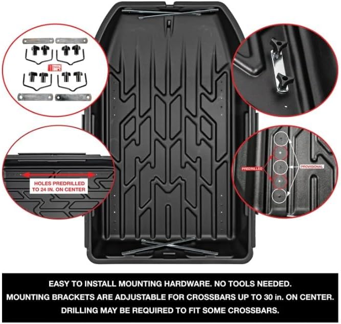 18 Cubic ft. Rooftop Cargo Carrier, Heavy-Duty Weatherproof Lockable Hard Shell Storage w/110 lb. Carrying Capacity