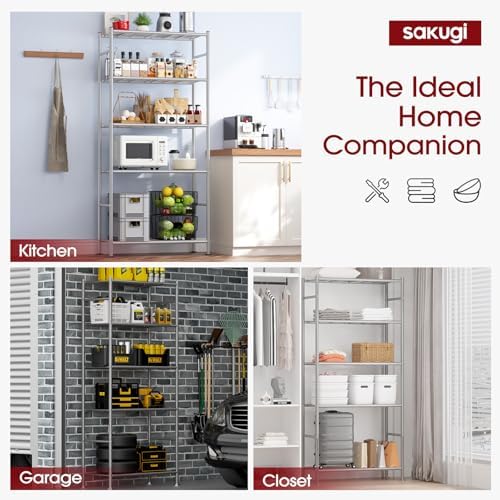 sakugi storage shelves - 5 tier shelf organizer, package contents