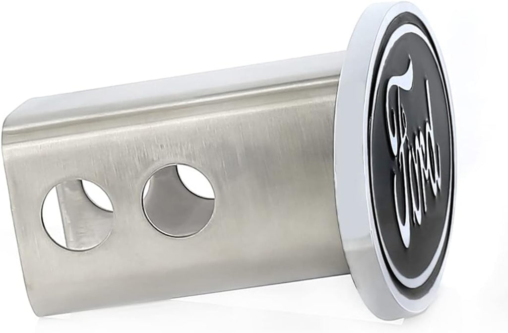 Ford Oval Hitch Cover Plug for Trailer Towing Black Solid Brass Stainless Steel Post (2 Inch)