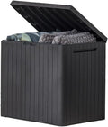 keter city 30 gal outdoor storage box and, main product view