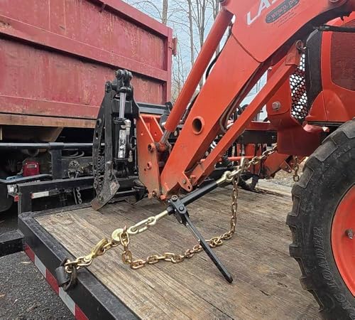 Mytee Products 1/4" x 12' Transport Binder Chain Grade 70 with Grab Hook - 3150 LBS WLL Transport Binder Tow Chain with Hooks - Towing Equipment - Gold Chromate