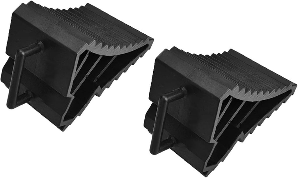 Wheel Chocks with Handles, 2 Packs Tyre Saver Brake Stoppers Ridged Wedges for Car Caravans Trailer Motorhomes Wheel Stoppers