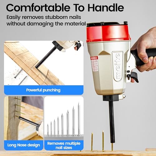meite bw100 pneumatic nail remover 9-16 gauge denailer, close-up detail