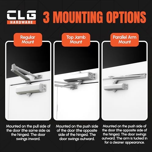 clg hardware extra heavy duty commercial door closer, side view