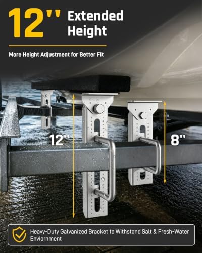 wyckoff 12" boat trailer bunk brackets 4-pack,heavy duty shown in use