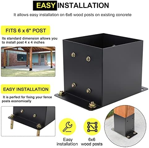6 post base 10 pcs,inner size 5.6"x5.6"deck post, side view